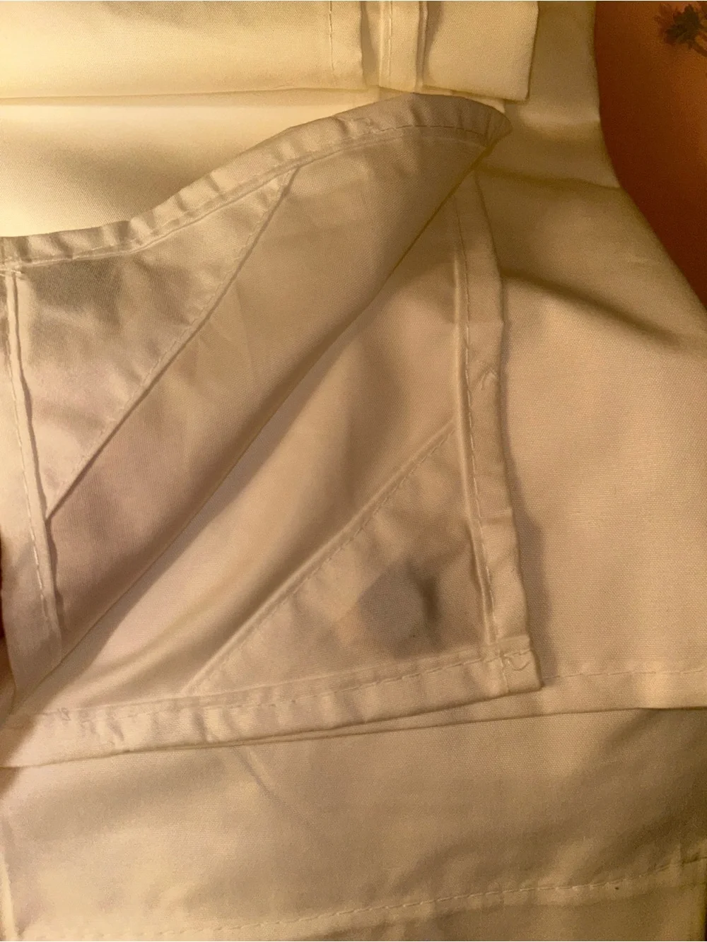 Neutral White Shower Liner/Curtain Panel - Water repellent Soft white cloth